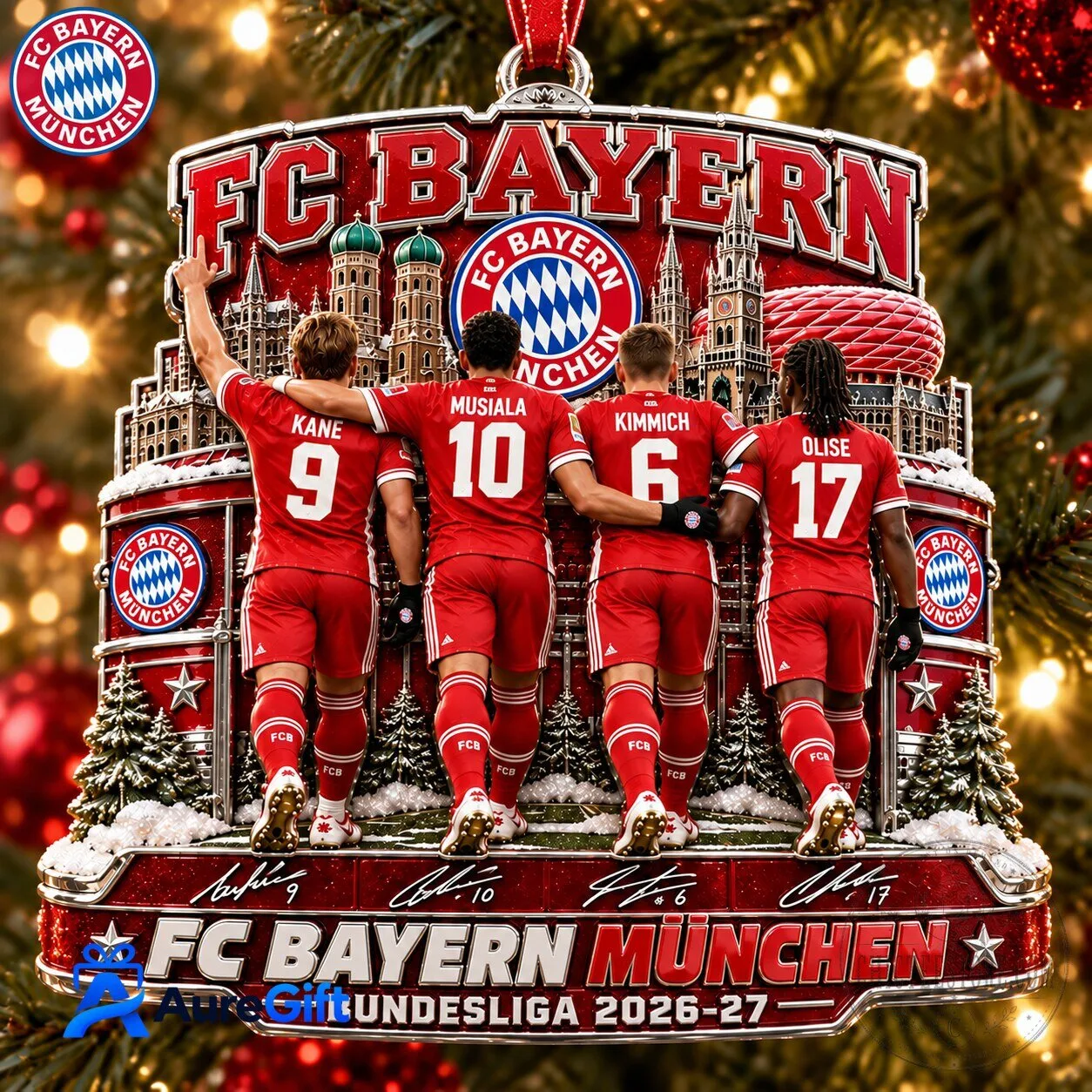 FC Bayern Munich Bundesliga Matchday Personalized Acrylic Christmas Ornament
