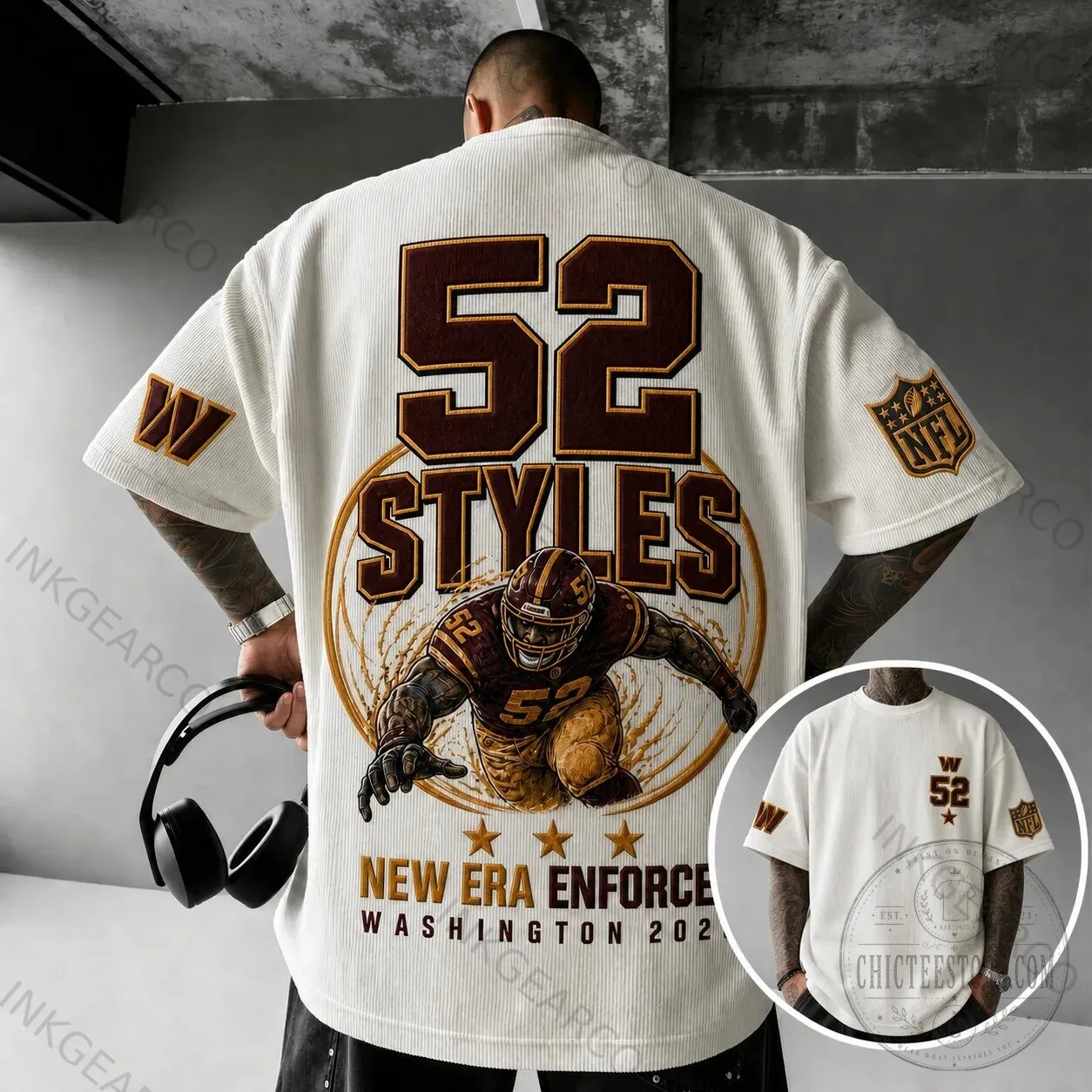 Washington Commanders 52 Styles Football Player Graphic Print T-Shirt