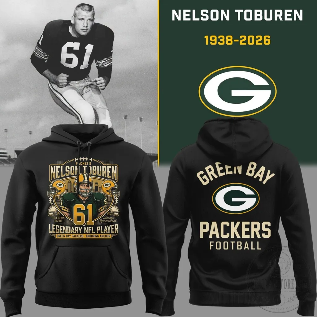 Nelson Toburen Green Bay Packers Legendary NFL Player Black Hoodie