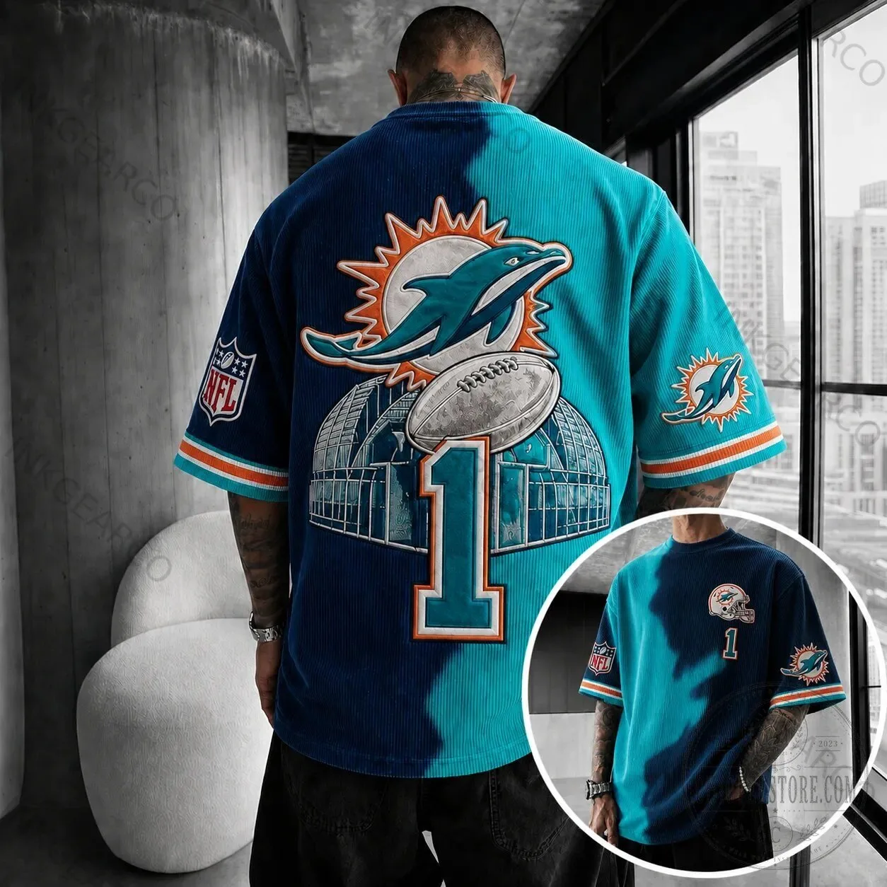 Miami Dolphins NFL Football Team Number One Fan T-Shirt