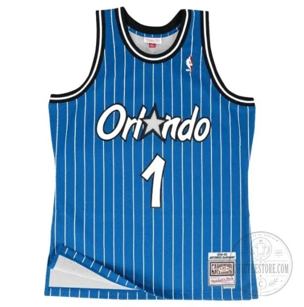 Orlando Magic Anfernee Hardaway 1994-95 Blue Pinstripe Basketball Jersey