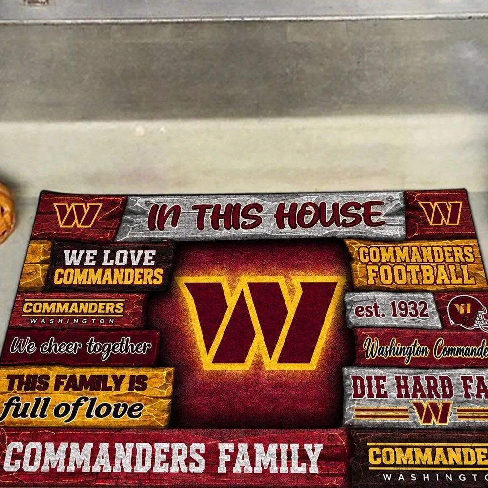 Washington Commanders Football Team Die Hard Fan Family House Doormat