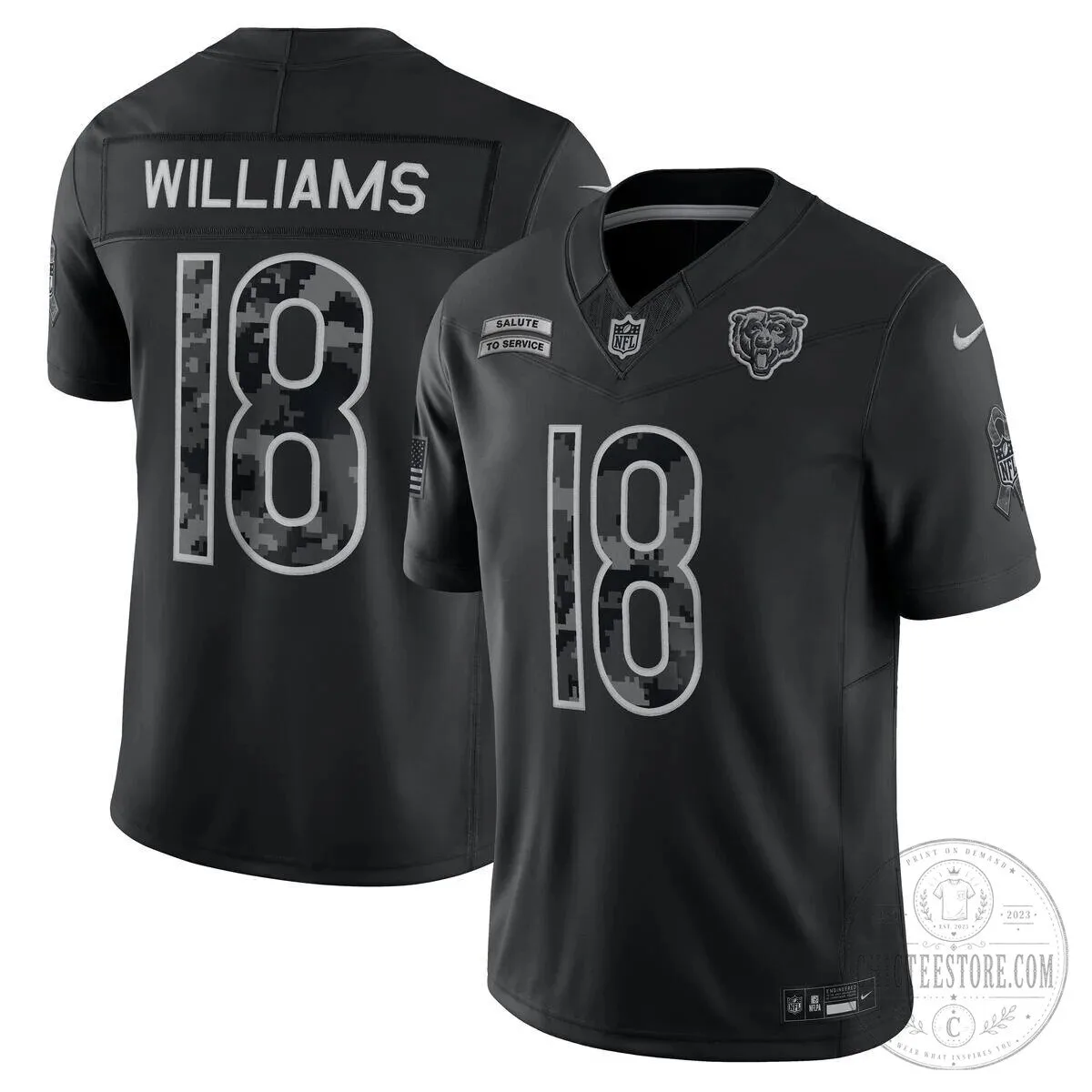 Caleb Williams Chicago Bears Salute To Service Football Jersey