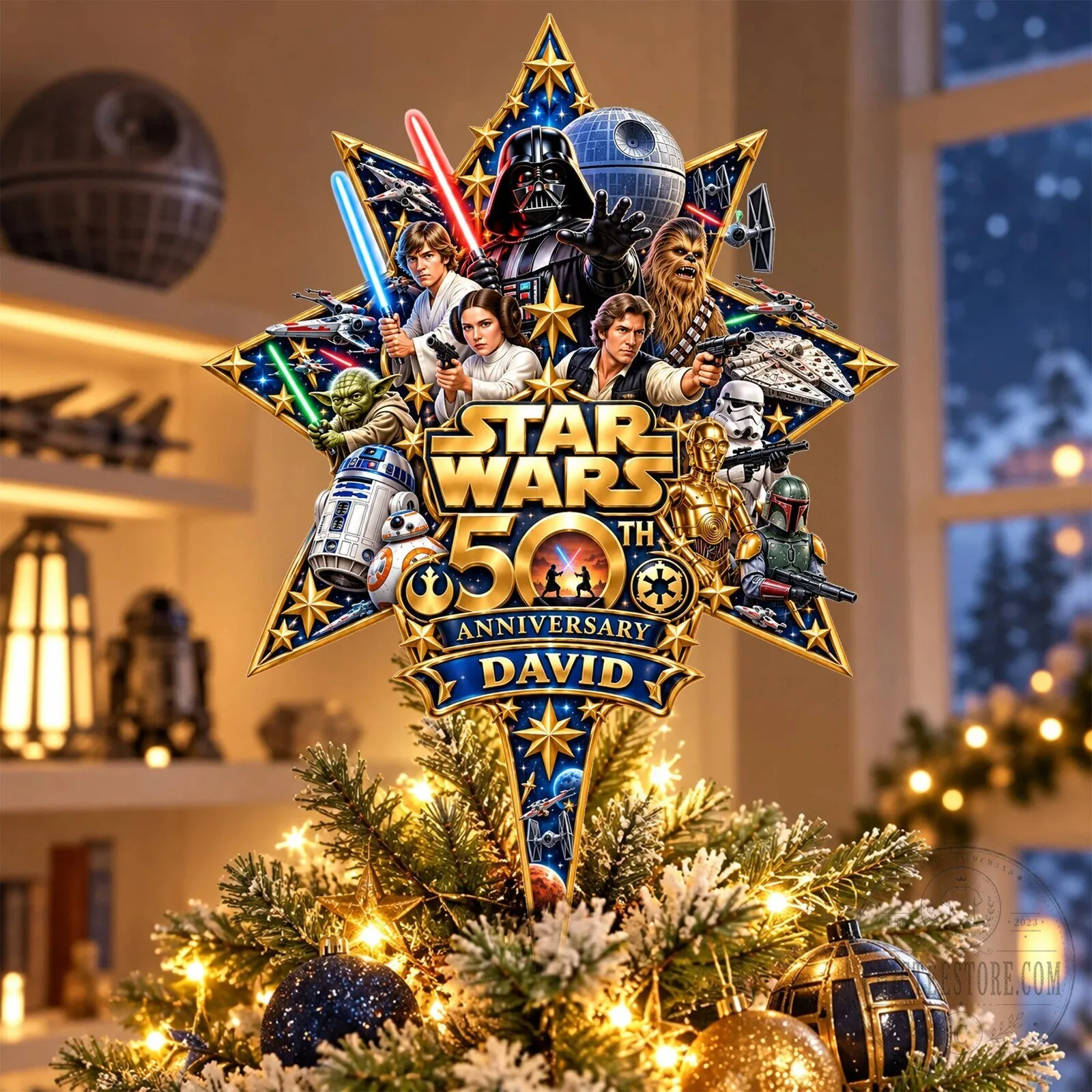 Star Wars 50th Anniversary Personalized Christmas Tree Topper