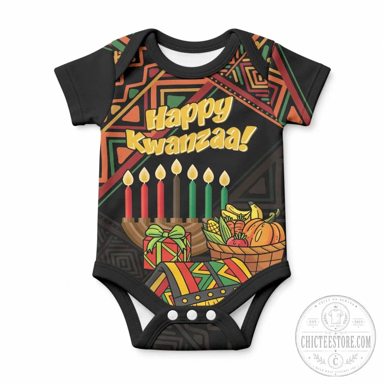 Happy Kwanzaa African Pattern Baby Bodysuit Infant Romper
