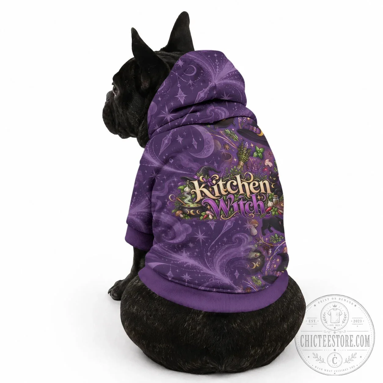 Mystical Witchcraft Herbs and Magic Symbols Pet Hoodie for Dogs and Cats 10 Mystical Witchcraft Herbs and Magic Symbols Pet Hoodie for Dogs and Cats
