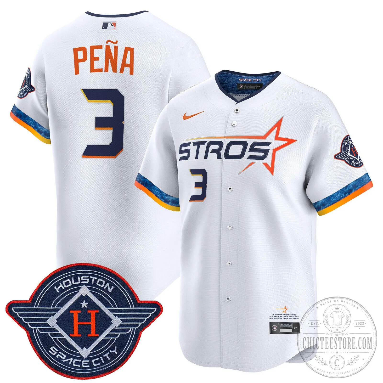 Houston Astros Carlos Correa White 2025 City Connect Vapor Premier Limited Baseball Jersey 40 Houston Astros Carlos Correa White 2025 City Connect Vapor Premier Limited Baseball Jersey