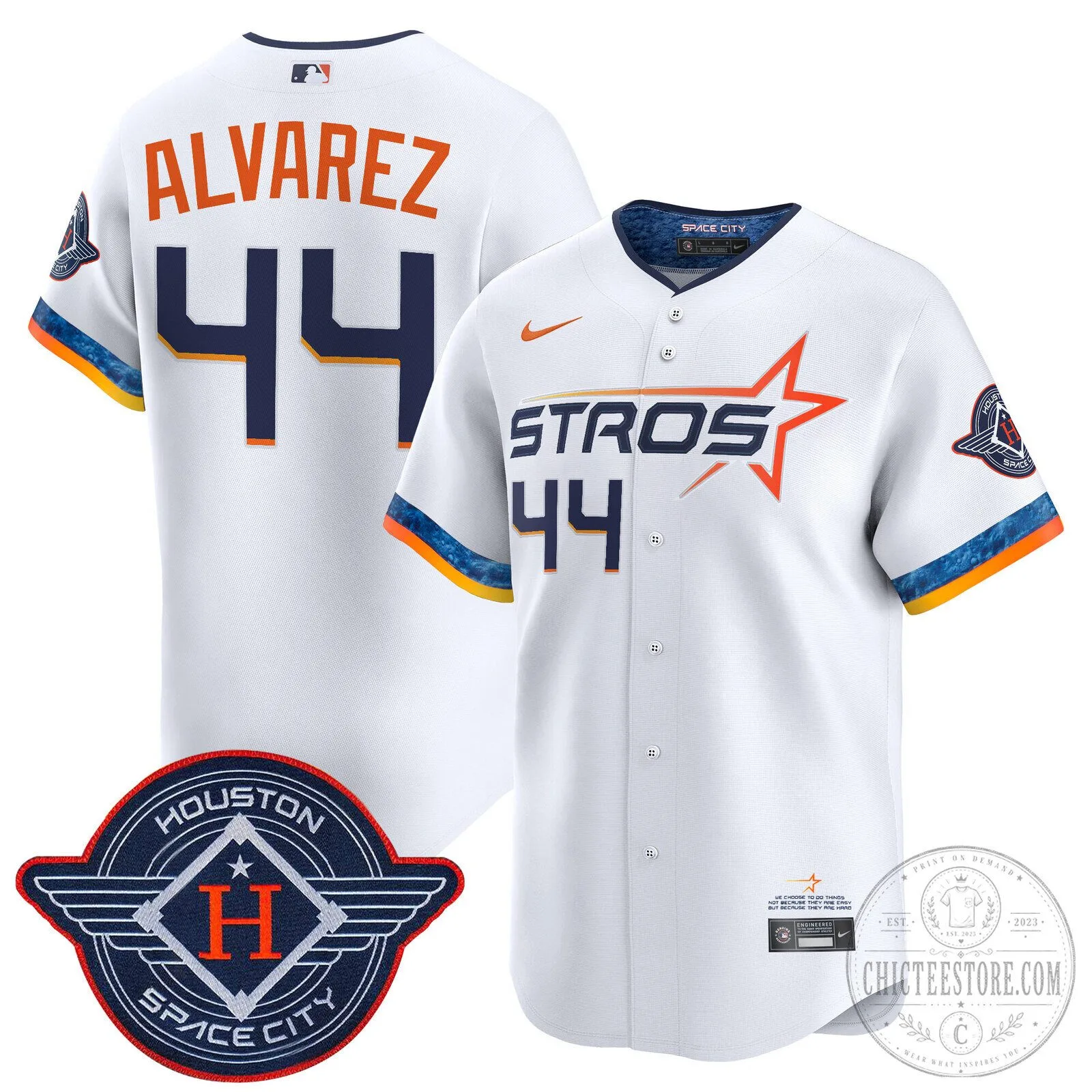 Houston Astros Carlos Correa White 2025 City Connect Vapor Premier Limited Baseball Jersey 41 Houston Astros Carlos Correa White 2025 City Connect Vapor Premier Limited Baseball Jersey