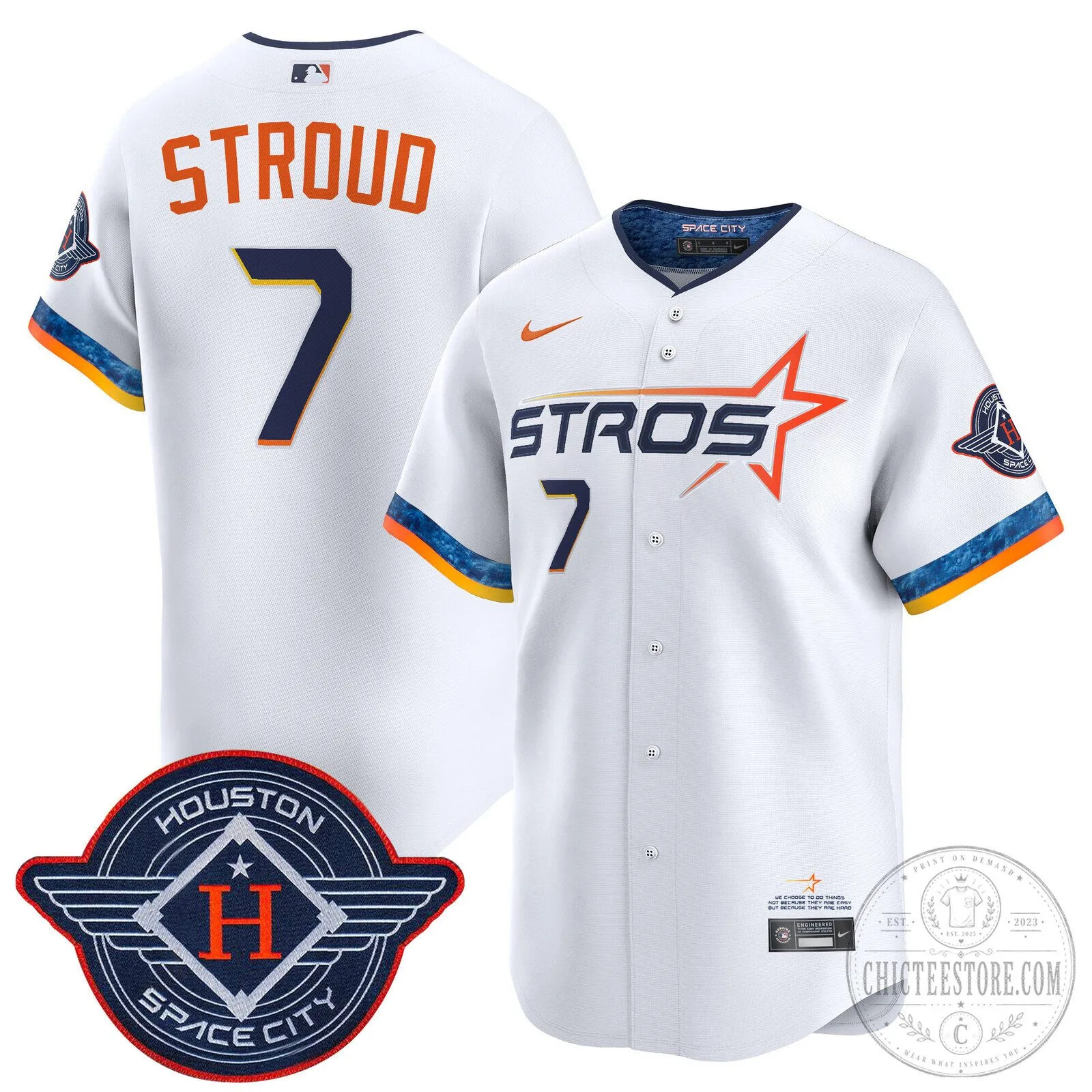 Houston Astros Carlos Correa White 2025 City Connect Vapor Premier Limited Baseball Jersey 42 Houston Astros Carlos Correa White 2025 City Connect Vapor Premier Limited Baseball Jersey