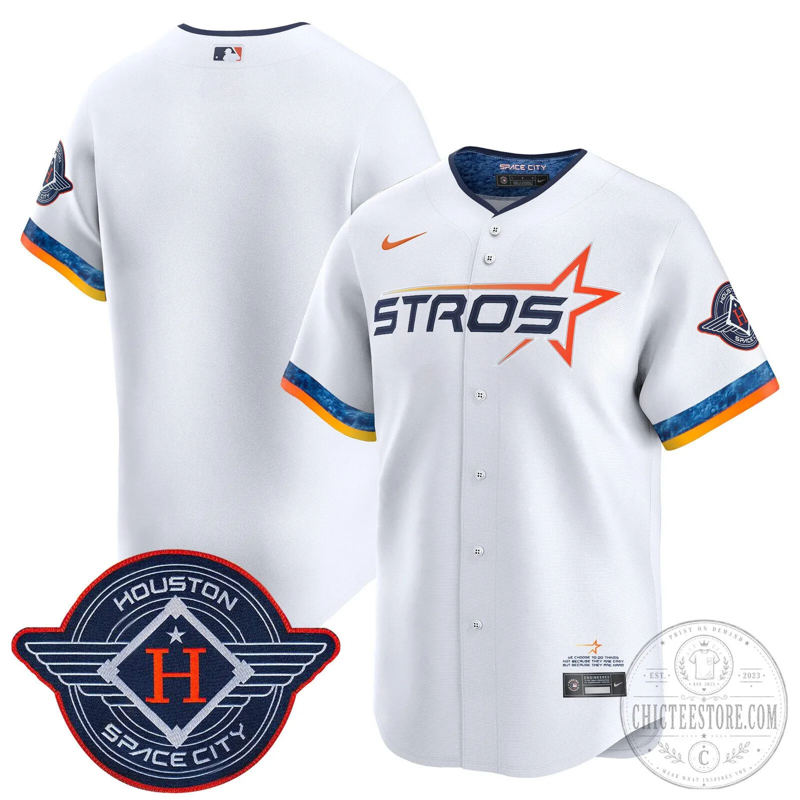 Houston Astros Carlos Correa White 2025 City Connect Vapor Premier Limited Baseball Jersey 46 Houston Astros Carlos Correa White 2025 City Connect Vapor Premier Limited Baseball Jersey