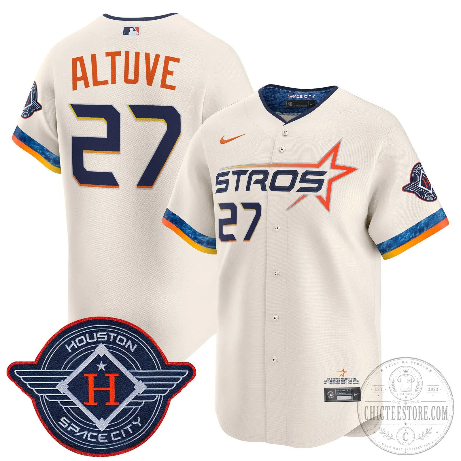 Houston Astros Carlos Correa White 2025 City Connect Vapor Premier Limited Baseball Jersey 57 Houston Astros Carlos Correa White 2025 City Connect Vapor Premier Limited Baseball Jersey