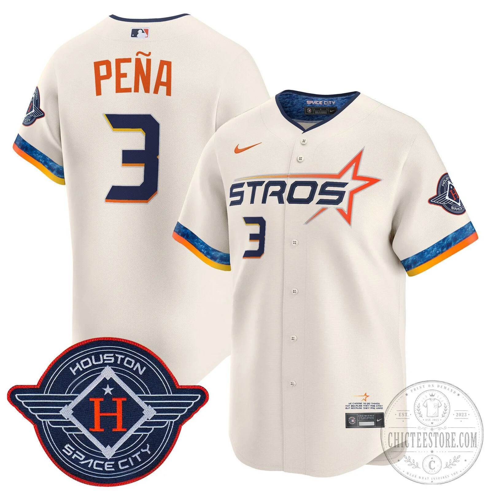 Houston Astros Carlos Correa White 2025 City Connect Vapor Premier Limited Baseball Jersey 58 Houston Astros Carlos Correa White 2025 City Connect Vapor Premier Limited Baseball Jersey
