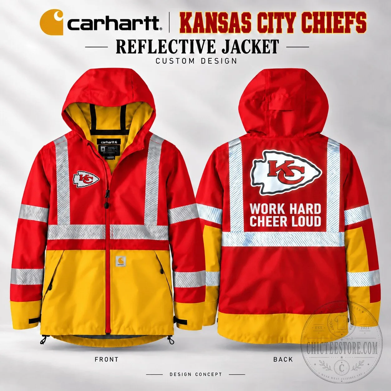 Kansas City Chiefs Carhartt Reflective Work Hard Cheer Loud Jacket