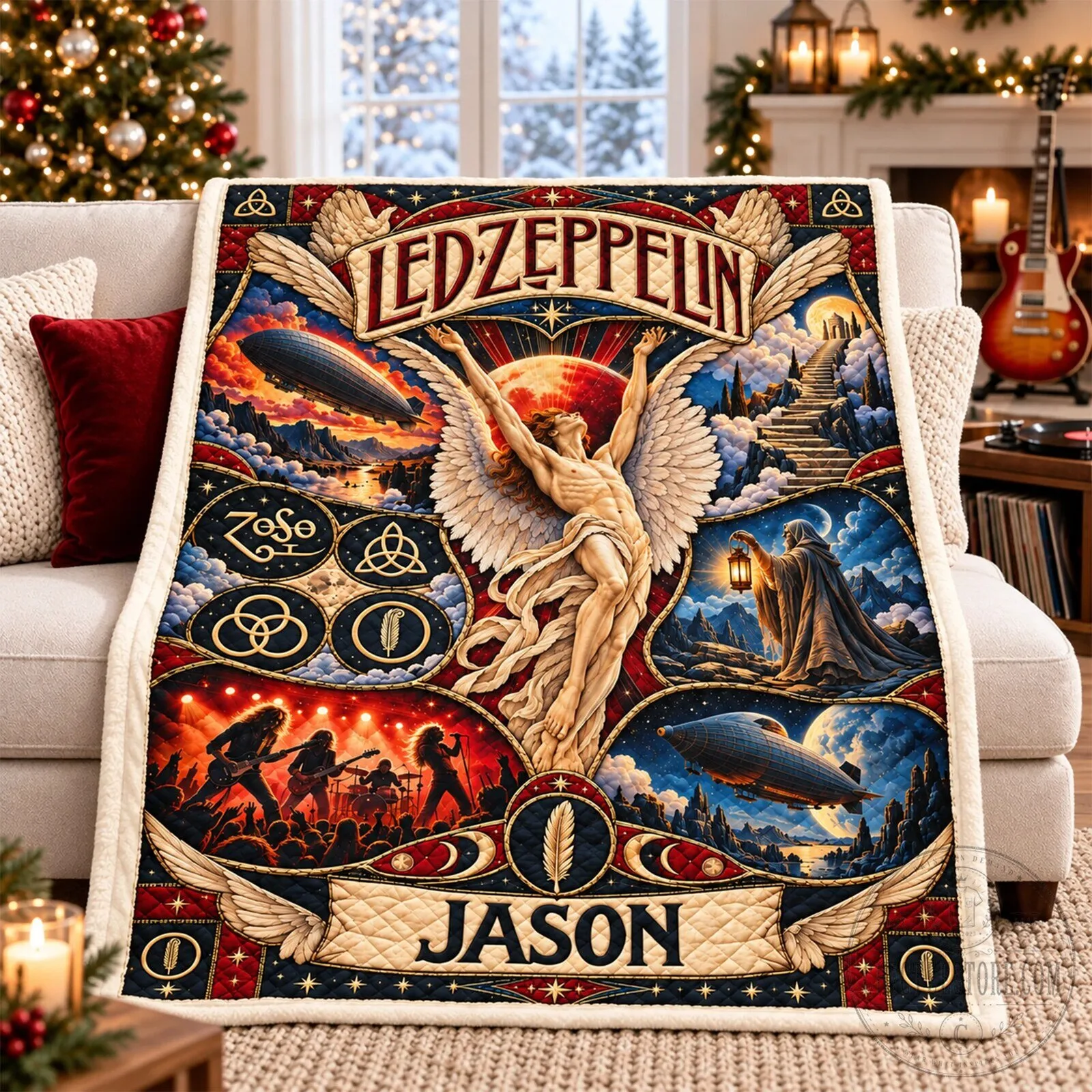 Led Zeppelin Rock Band Album Cover Art Music Fan Fleece Blanket