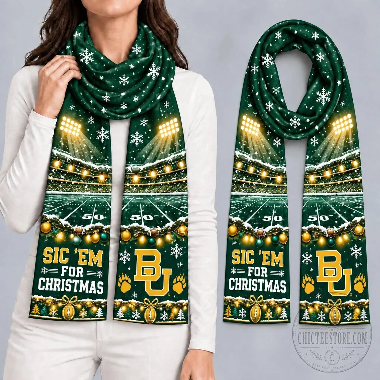 Baylor Bears Football Christmas Scarf