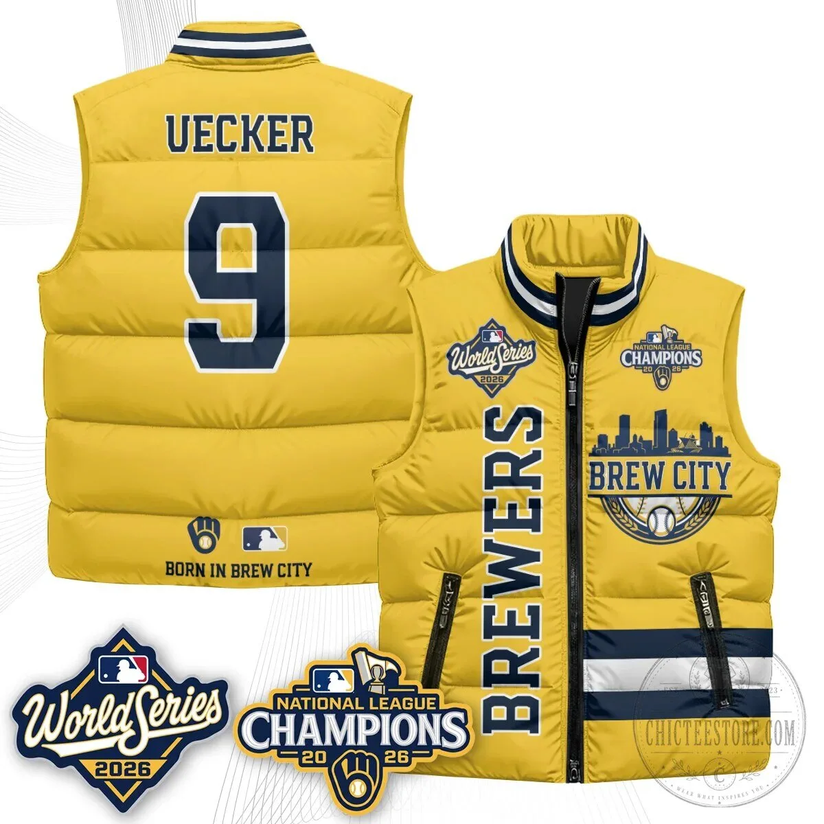 Milwaukee Brewers 2026 National League Champions Puffer Vest