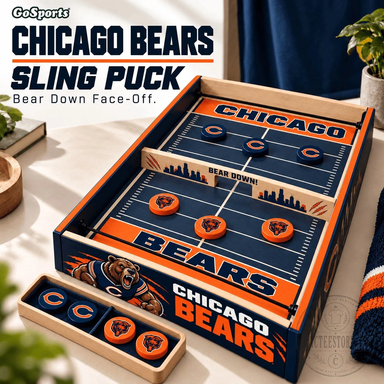 Chicago Bears Sling Puck Game Set Bear Down Face-Off
