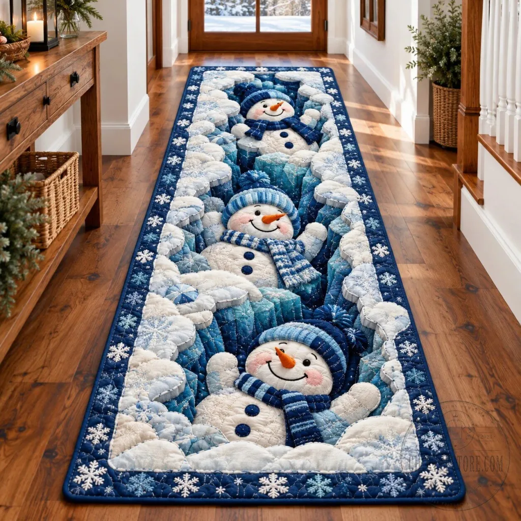 Snowman Frostbite Winter Wonderland Holiday Runner Rug Snowman Frostbite Winter Wonderland Holiday Runner Rug