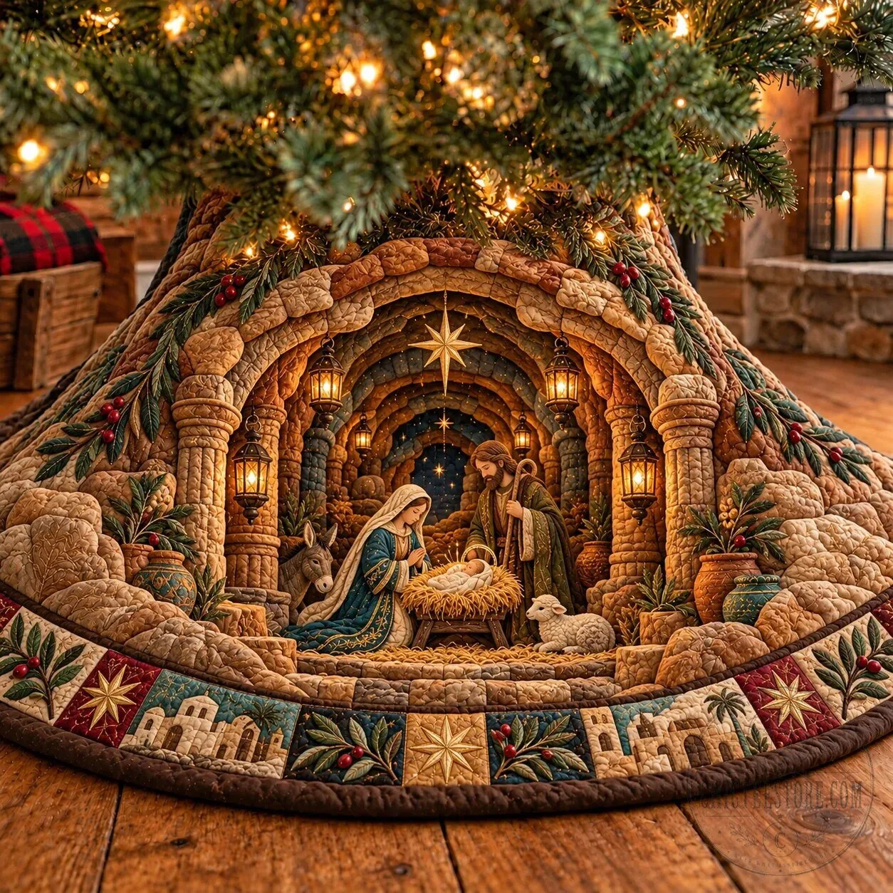 Nativity Scene Christmas Tree Skirt