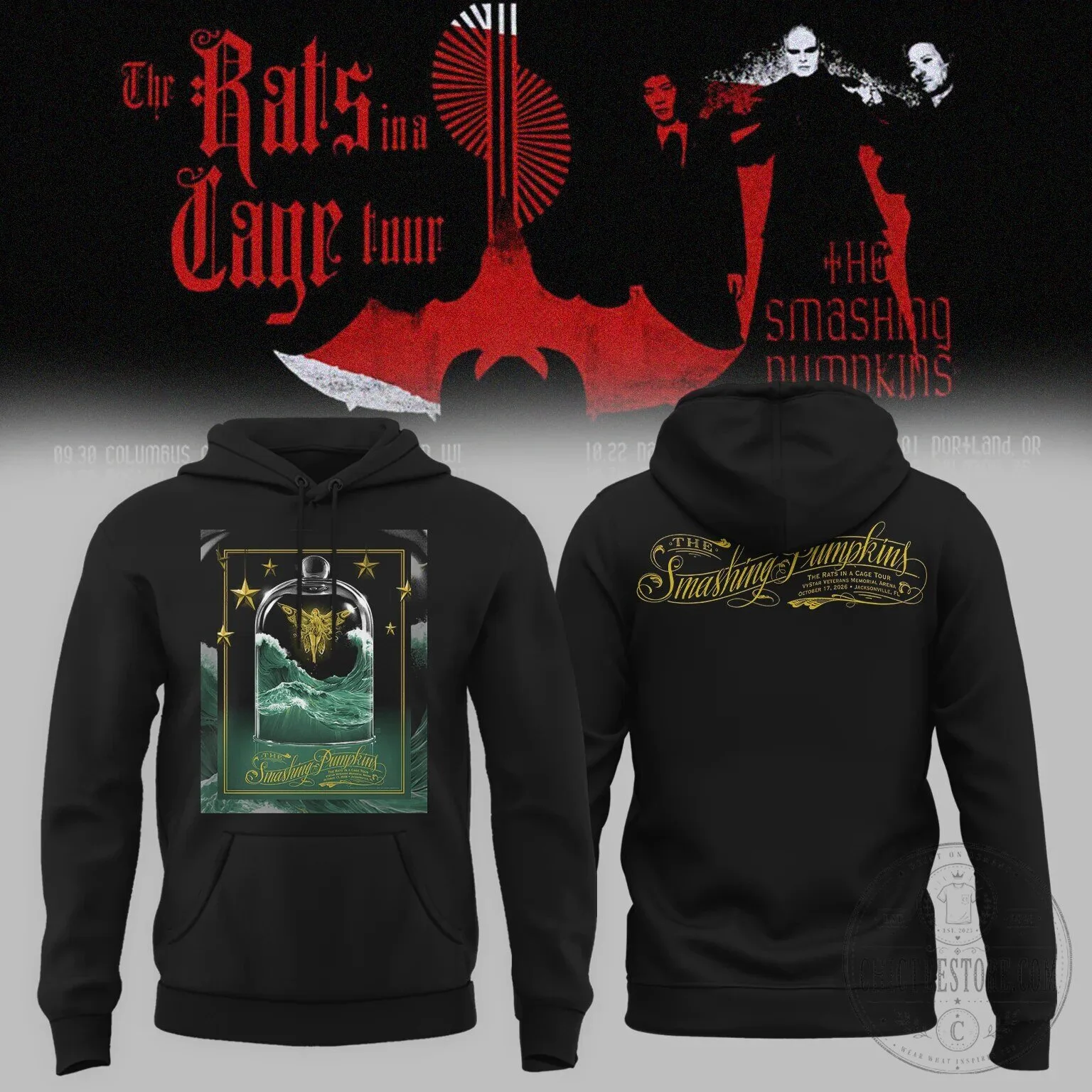 The Smashing Pumpkins Rats in a Cage Tour Black Concert Hoodie