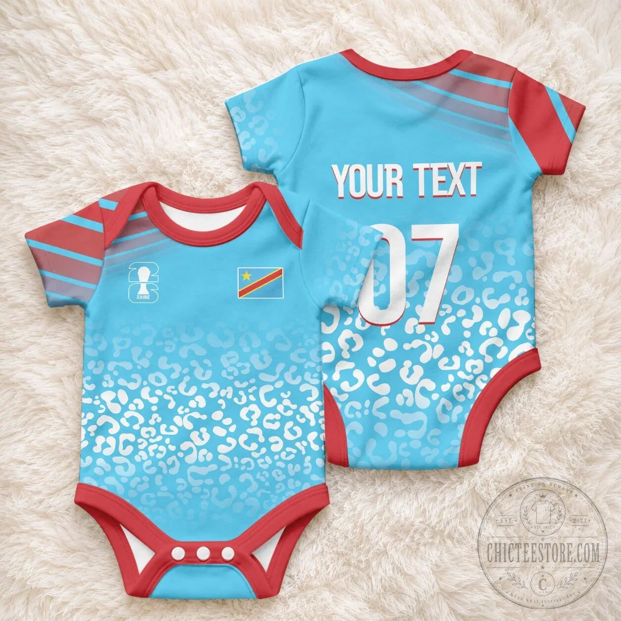 Democratic Republic of Congo World Cup 2026 Leopard Inspired Baby Romper 6 Democratic Republic of Congo World Cup 2026 Leopard Inspired Baby Romper