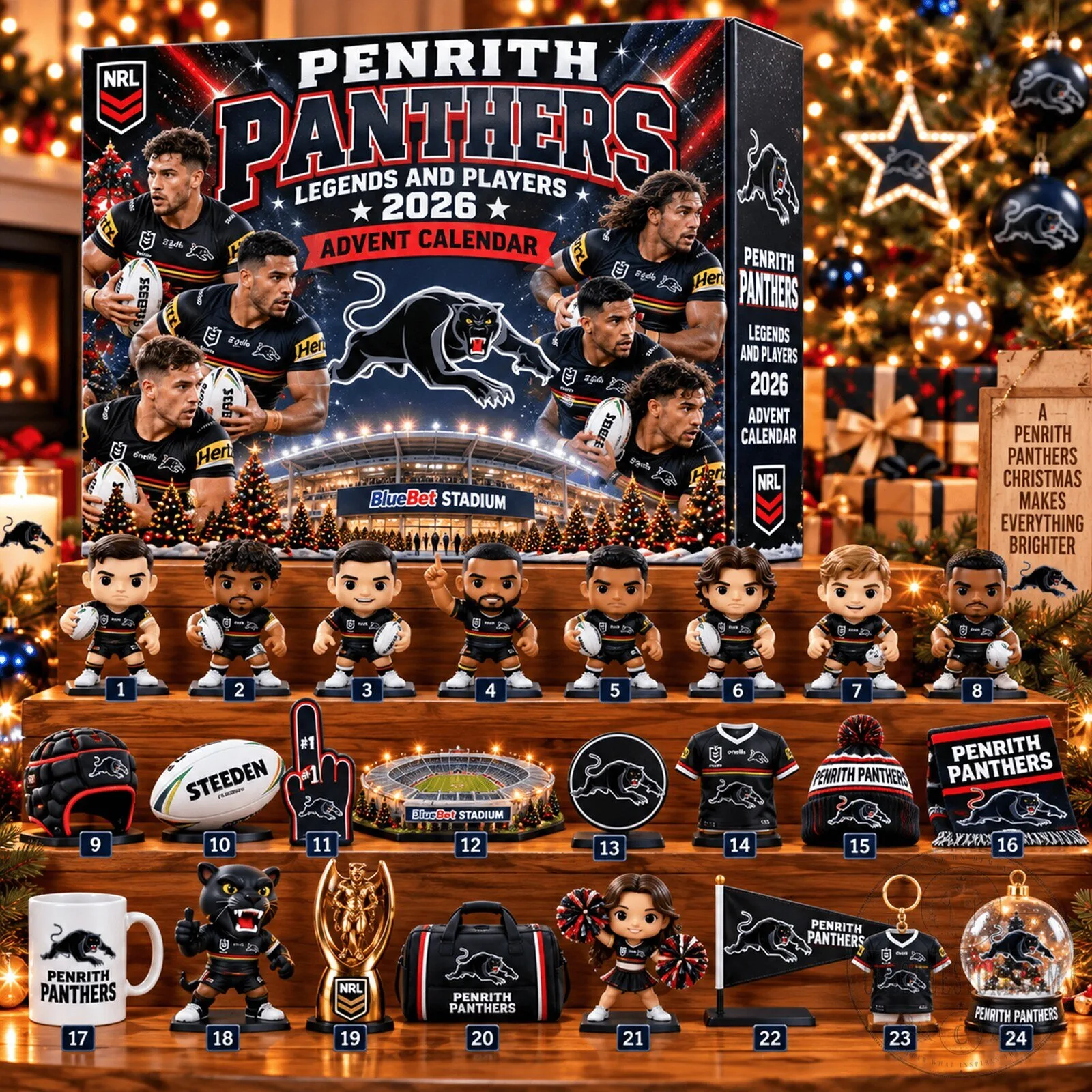 Penrith Panthers Rugby Legends and Players 2026 Christmas Advent Calendar