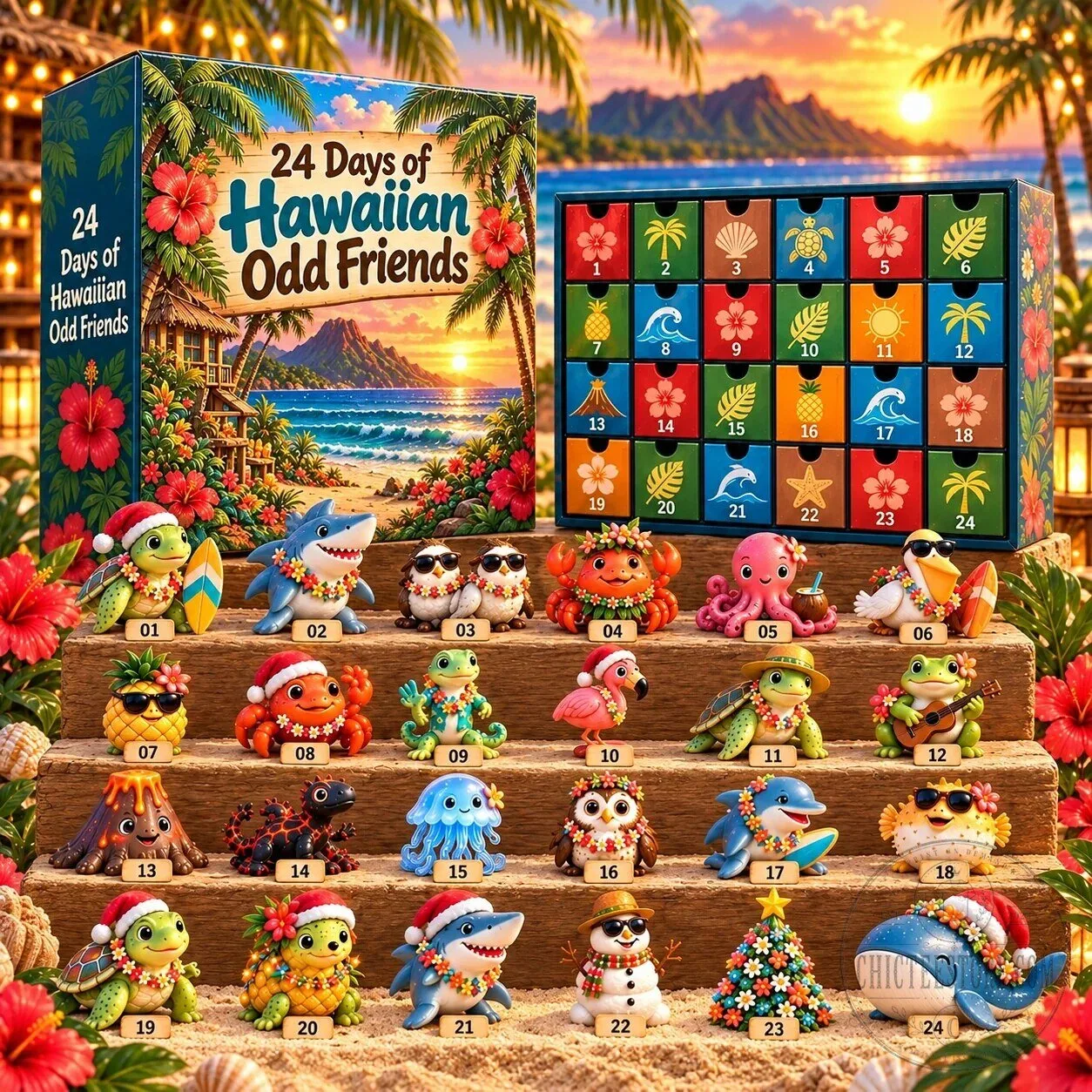 Hawaiian Odd Friends Christmas Countdown Advent Calendar with Tropical Theme 7 Hawaiian Odd Friends Christmas Countdown Advent Calendar with Tropical Theme
